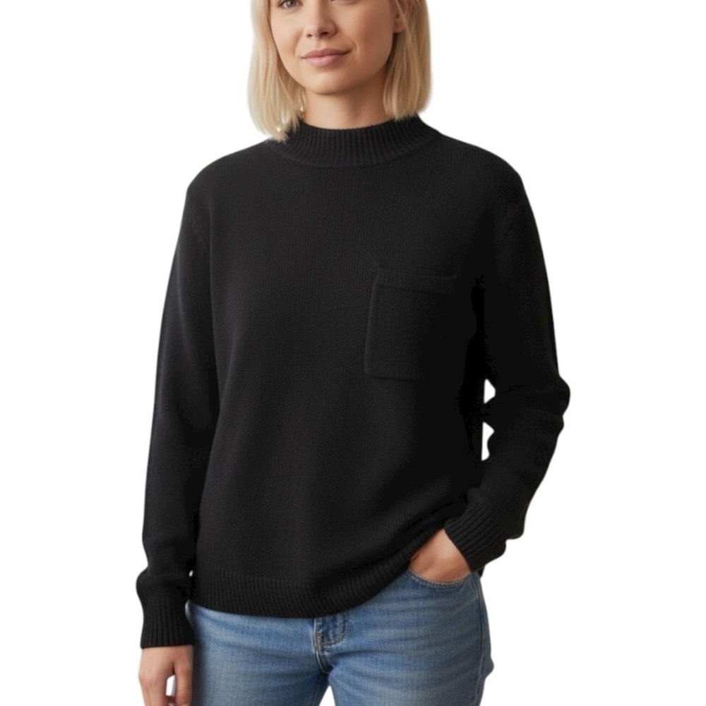 Vintage United Colors Of Benetton Black 100% Pure Lambswool Sweater Italy